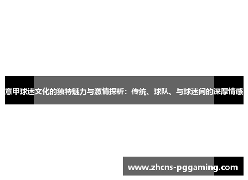 意甲球迷文化的独特魅力与激情探析：传统、球队、与球迷间的深厚情感