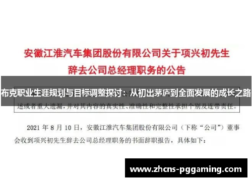 布克职业生涯规划与目标调整探讨：从初出茅庐到全面发展的成长之路