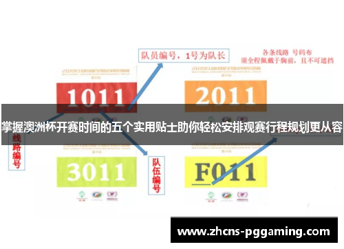 掌握澳洲杯开赛时间的五个实用贴士助你轻松安排观赛行程规划更从容